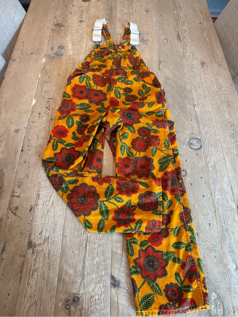 Yellow Floral Corduroy Overalls - Women's Scandia Trading Co S
